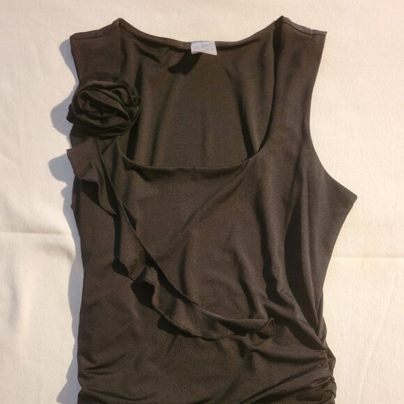 Woman's Blouse with Rose    No Boundaries   Size M 7-9   Black - Picture 1 of 4